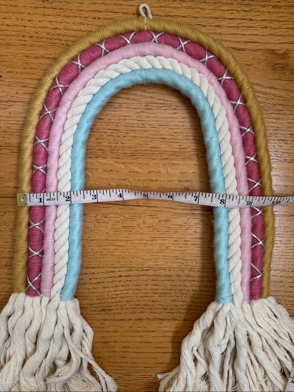 Rainbow Macrame Wall Hanging - Picture 3 of 4
